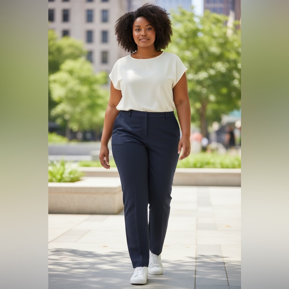 NWT Vince Camuto Flat Front Classic Navy Pants 22W